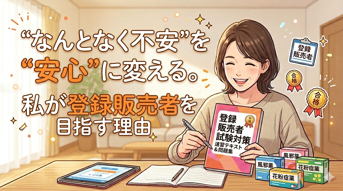 「なんとなく不安」を「安心」に変える。私が登録販売者を目指す理由